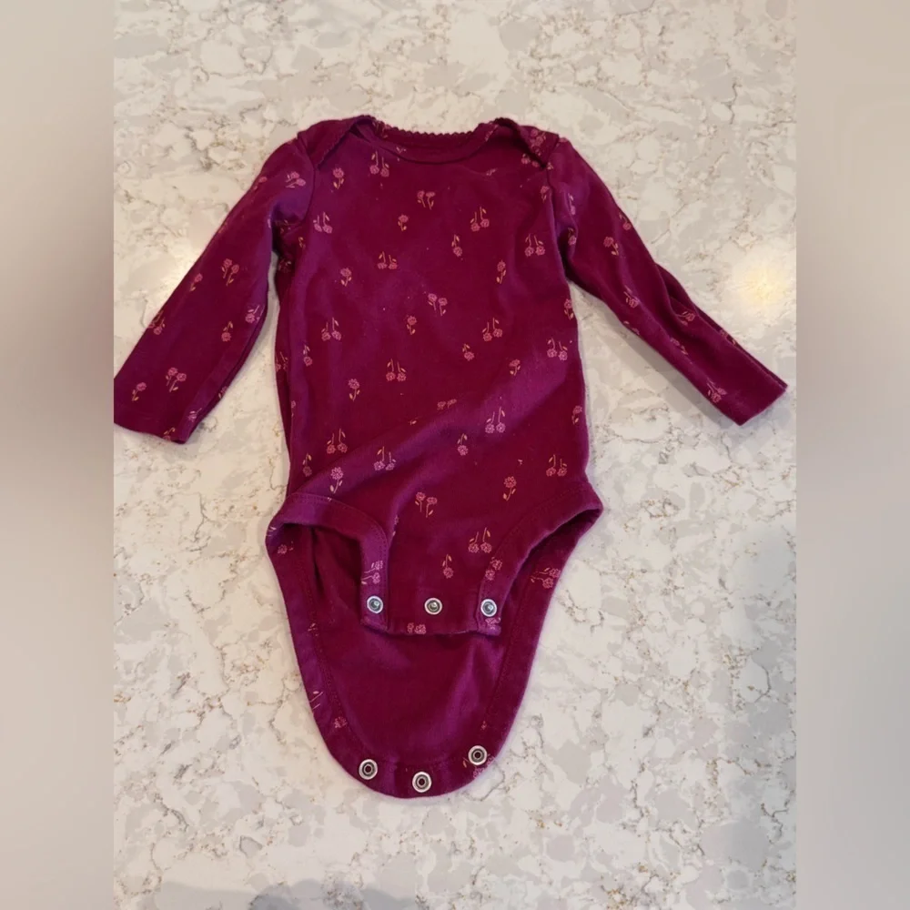 Floral and Solid Pink Baby Onesie Set - 3-6Months Carters